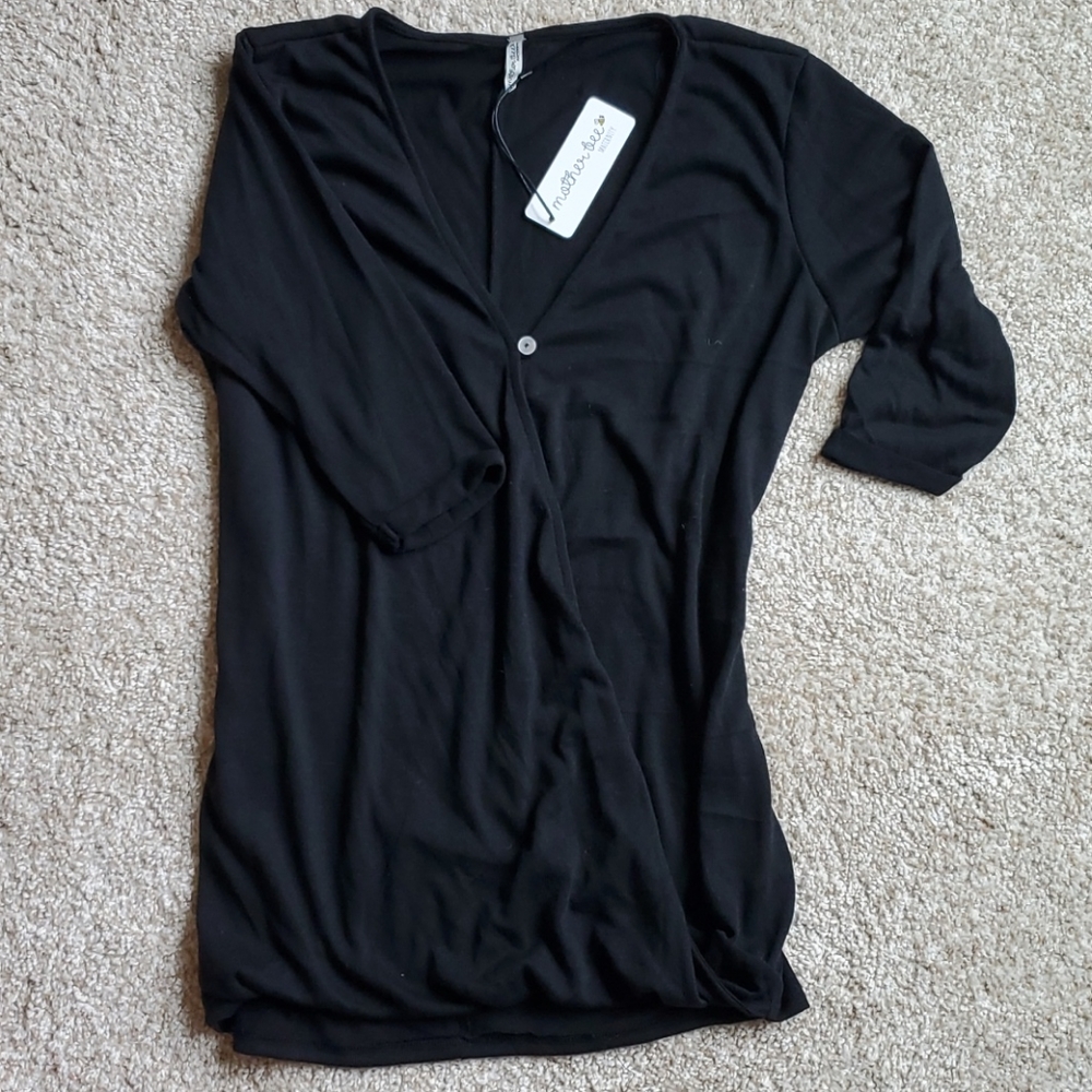 Black maternity nursing blouse